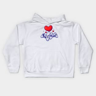 Console With Heart Cartoon Kids Hoodie